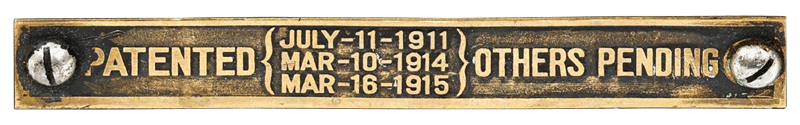 Ideal Stencil Machine Company brass label on the machines, model ca. 1916